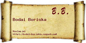Bodai Boriska névjegykártya